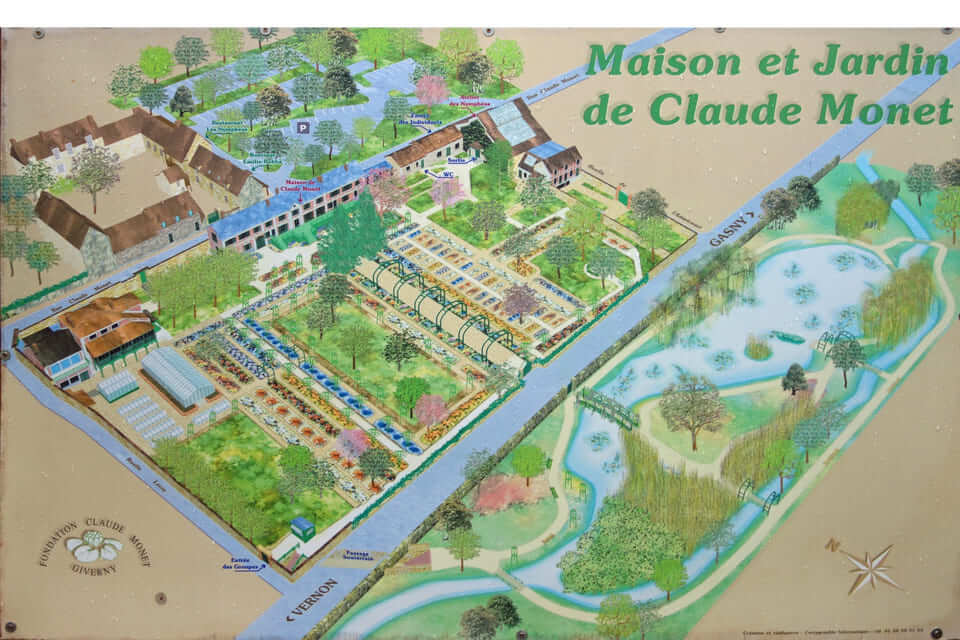 Plan du jardin de Monet
